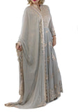 Grey Color Anarkali Suit in georgette fabric