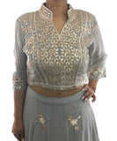 Grey Color Lehenga Choli Gota Patti Work With Dupatta