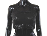 Halter Neck Black Sequin Blouse