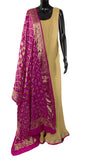 Hot Pink Color Bandhani Silk Dupatta