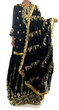 Black Color Kurti and Lehenga Set having Golden Leather Gota Patti Work