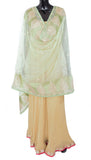 Light Green Color Dupatta With Gold Pattern Border