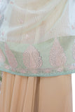 Light Green Color Dupatta With Gold Pattern Border