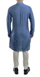 light blue kurta set in cotton silk
