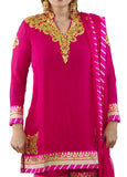 magenta or rani colour sharara set with gota patti work