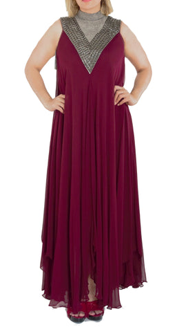 Maroon Color Gown