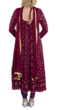 Maroon Color Lakhnavi Chikankari Anarkali Suit Set