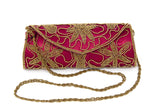 Maroon Handmade Cutdana Embroidery Handbag