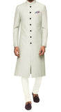 Off White Bandhgala Sherwani Suit With Churidar
