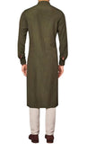 Green Color Pintuck Mens Kurta Set