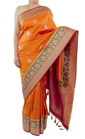 Orange Color Banarsi Saree
