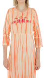 Orange Color Kurti in Leheriya Pattern