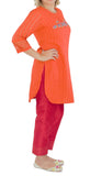 Orange Color Kurti with Royal Elephant Design