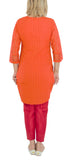 Orange Color Kurti with Royal Elephant Design
