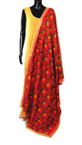 Orange Yellow Pink Phulkari Dupatta