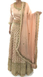 Peach Color Lehenga Set with Hand Mirror Work