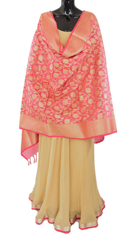 Pink Color Banarsi Dupatta