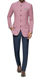 Pink Color Bandhgala Chinese/Mandarin Collar Jodhpuri Suit