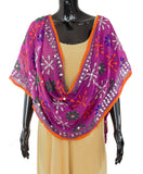 Pink Color Dupatta With Floral Embroidery