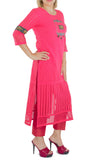 Red Color Kurti with Royal Elephant Design
