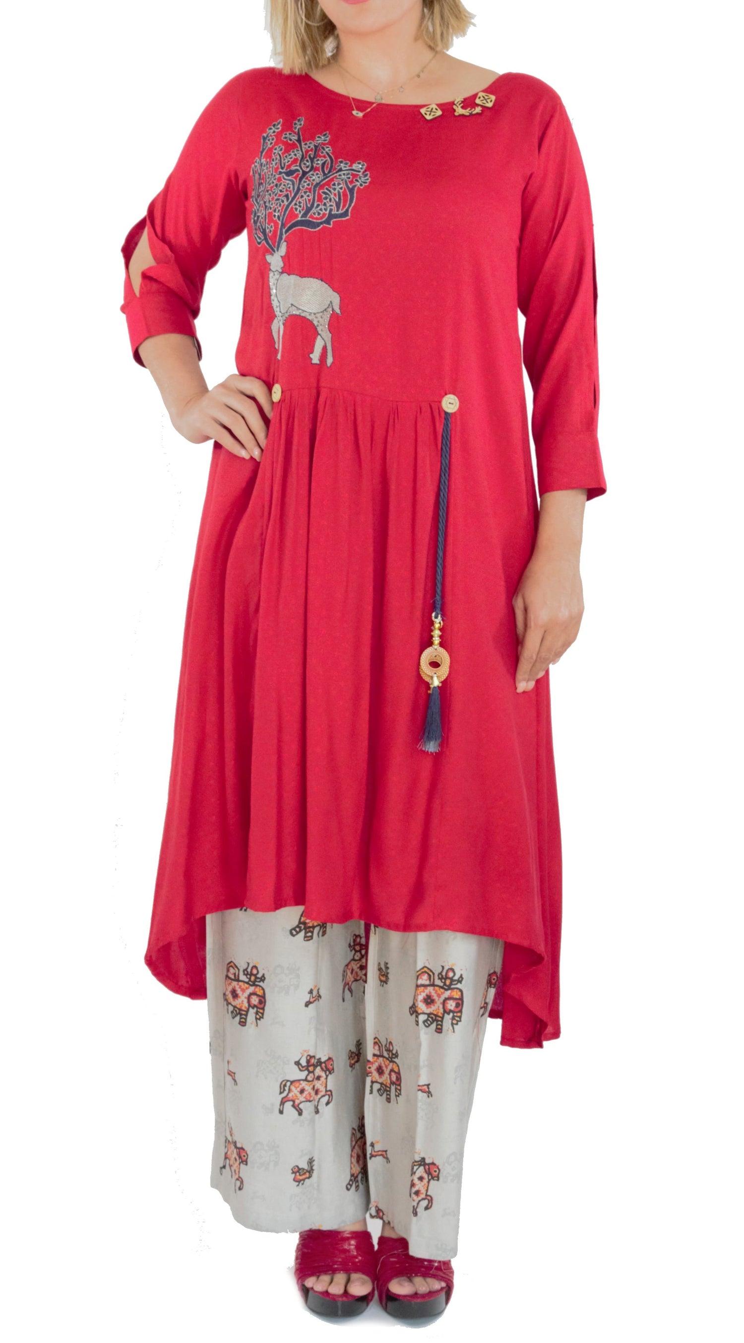 Buy All About You Women Green Printed Pure Cotton Kurti with Palazzos  Online at Best Price | Distacart
