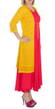 Red Color Kurti with Mustard Color Jacket