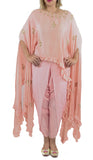 Rose Pink Color Cape Suit With Dhoti Pants