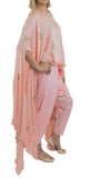 Rose Pink Color Cape Suit With Dhoti Pants
