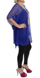 Royal Blue Color Short Kurti in Kaftan Style