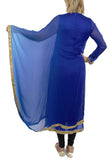 Royal Blue Double-Dyed Kaftan Style Suit