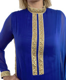 Royal Blue Double-Dyed Kaftan Style Suit