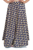 Royal Blue Color Silk Skirt with Zari Flowers