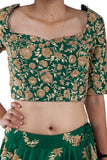 Silk Green Embroidered Lehenga Set