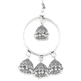 Silver Chandbali Jhumkas Earrings