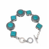 Antique Silver Turquoise Blue Bracelet
