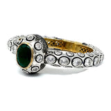 Silver Bangle with Embedded Stones