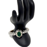 Silver Bangle with Embedded Stones