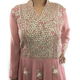 Tea Pink Color Anarkali Suit Gota Patti Work With Pajami And Dupatta