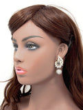 Victorian Style Disco Ball Drops Earrings with Embedded Green and White Stones