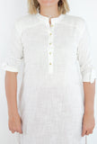 White Color Long Kurti With Pintuck Design