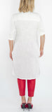 White Color Long Kurti With Pintuck Design