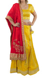 Yellow & Red Color Banarsi Lehenga Choli Set